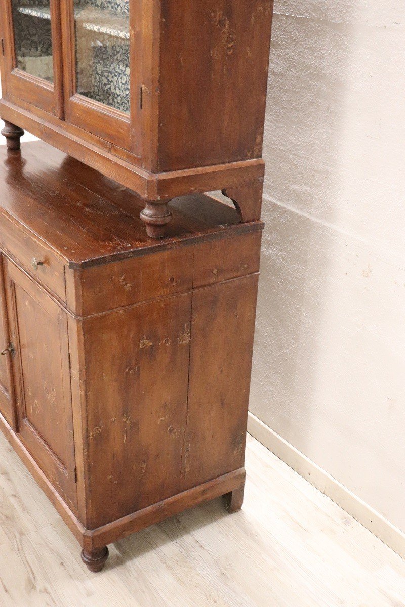 19th Century Rustic Country Sideboard In Fir Wood-photo-2