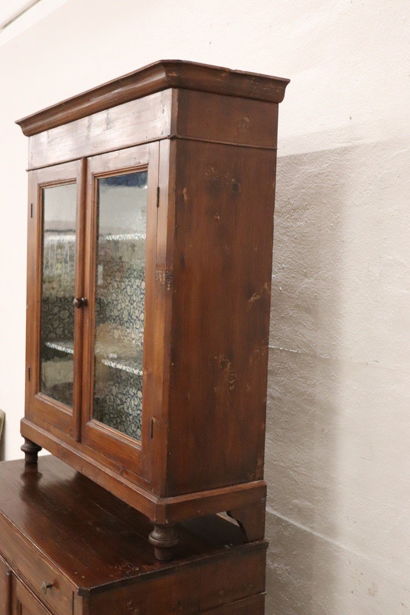 19th Century Rustic Country Sideboard In Fir Wood-photo-3