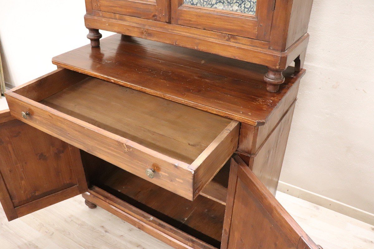 19th Century Rustic Country Sideboard In Fir Wood-photo-7