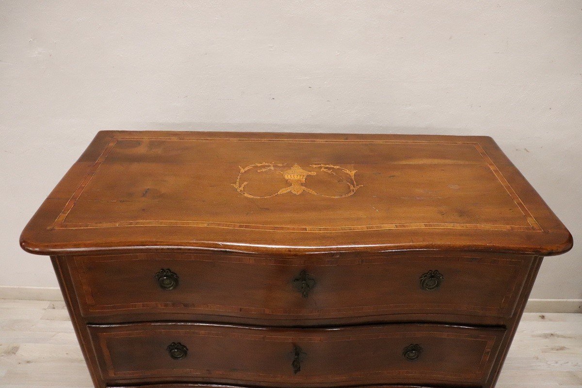 Antique Chest Of Drawers In Walnut, 18th Century-photo-2