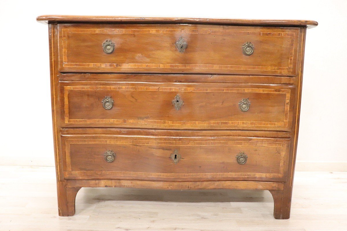 Antique Chest Of Drawers In Walnut, 18th Century-photo-4