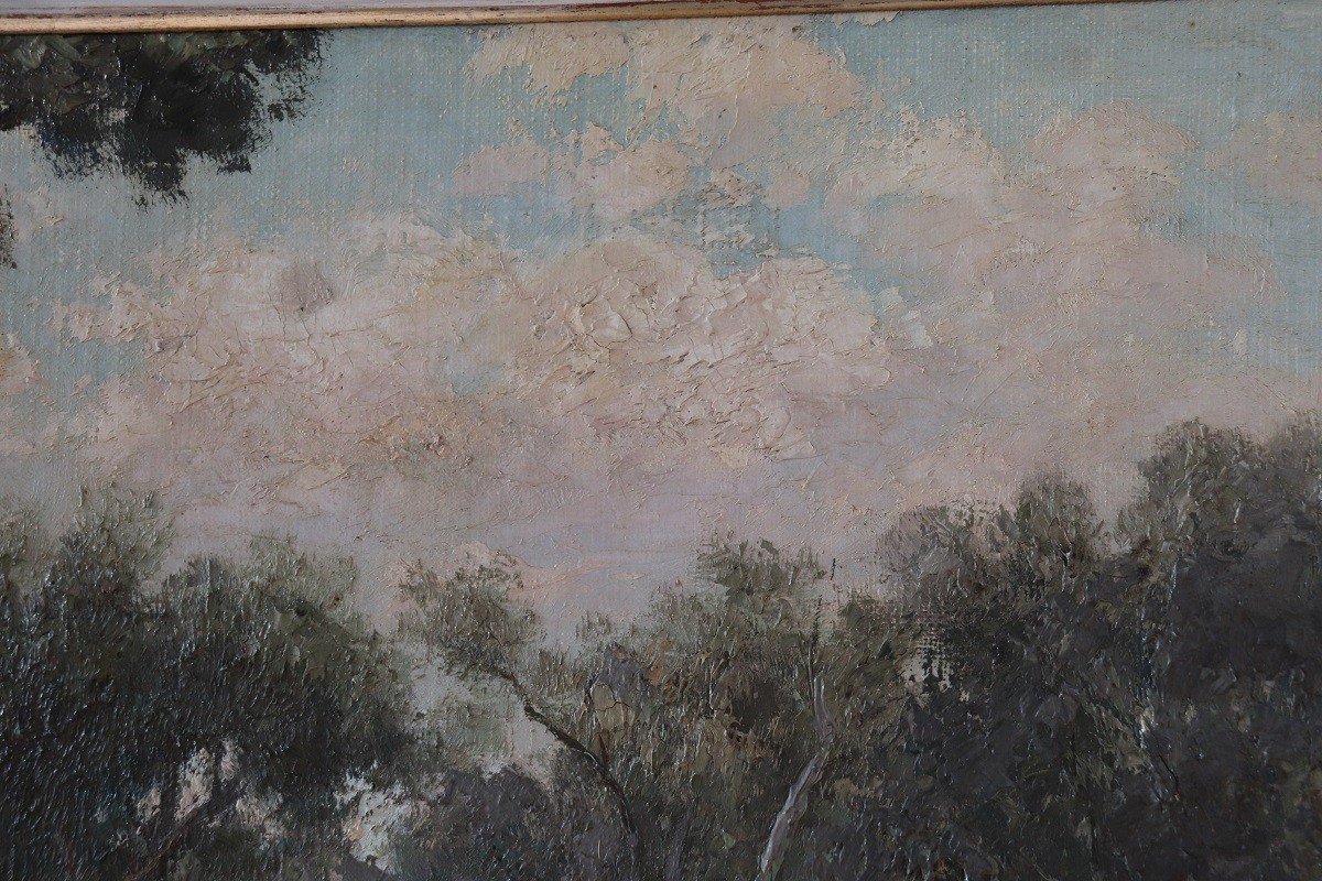 Artiste Italien, Peinture à l'Huile Sur Toile, 19ème Siècle-photo-3