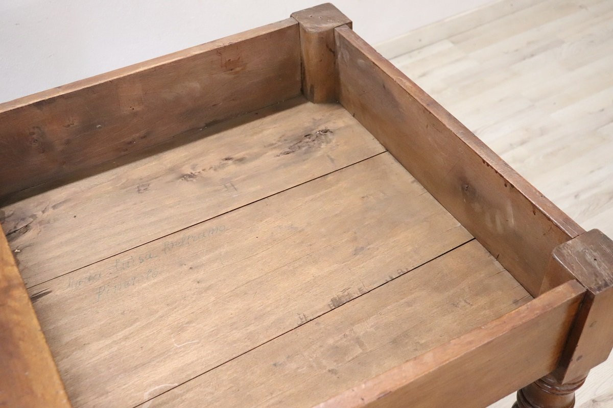 Antique Kitchen Table In Walnut, 19th Century-photo-4