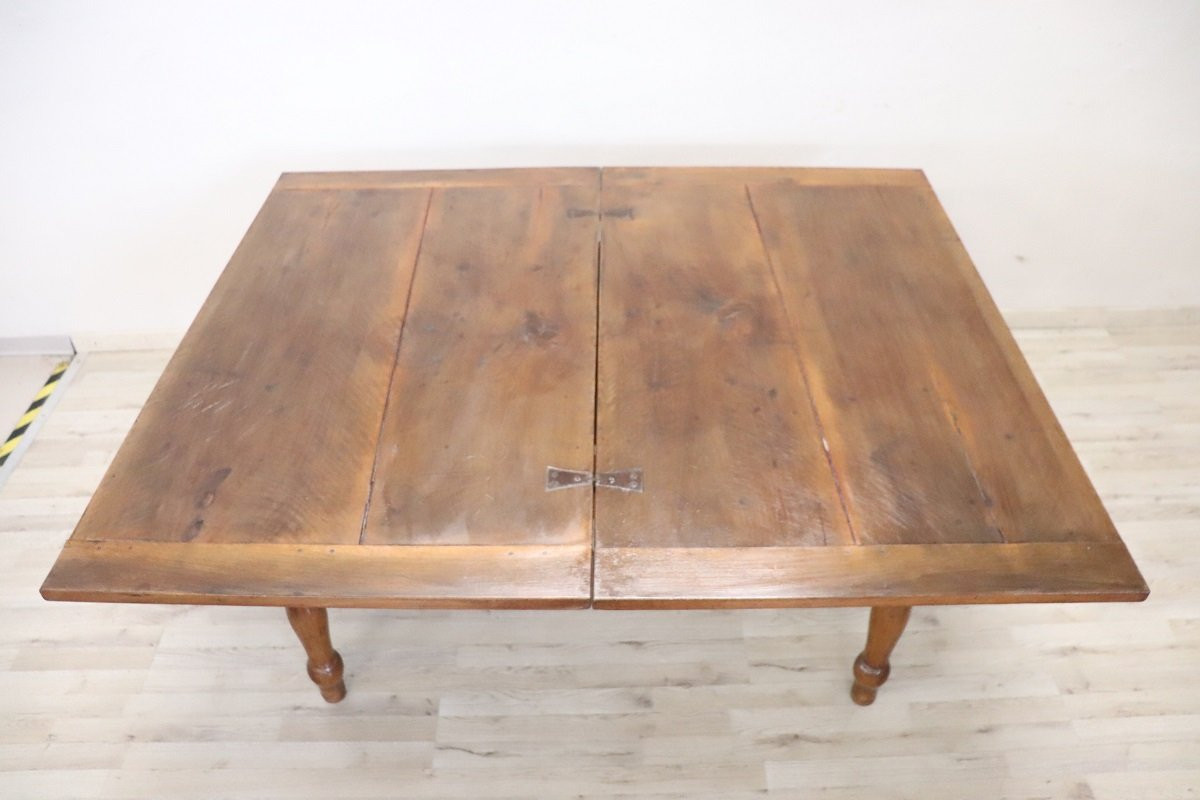 Antique Kitchen Table In Walnut, 19th Century-photo-6