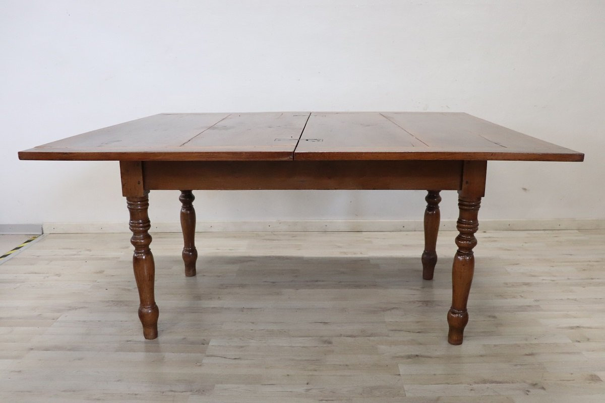 Antique Kitchen Table In Walnut, 19th Century-photo-7