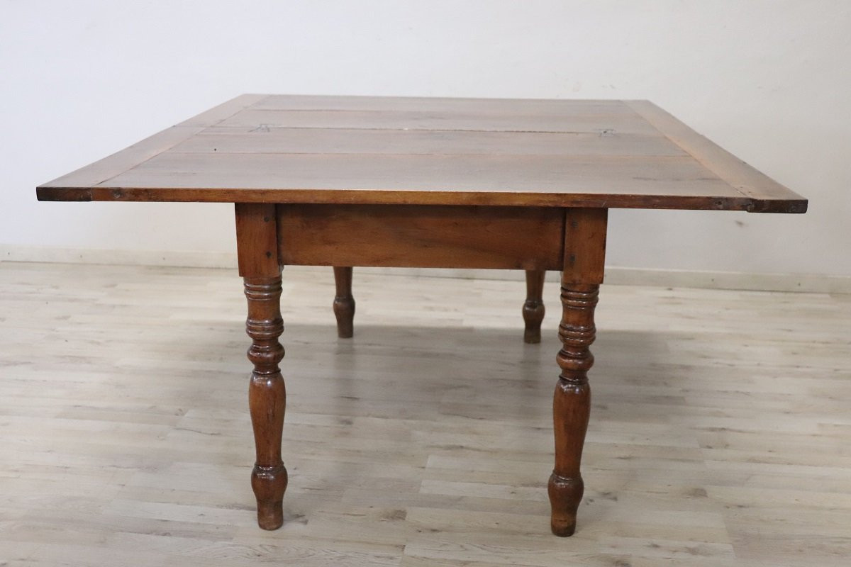 Antique Kitchen Table In Walnut, 19th Century-photo-8