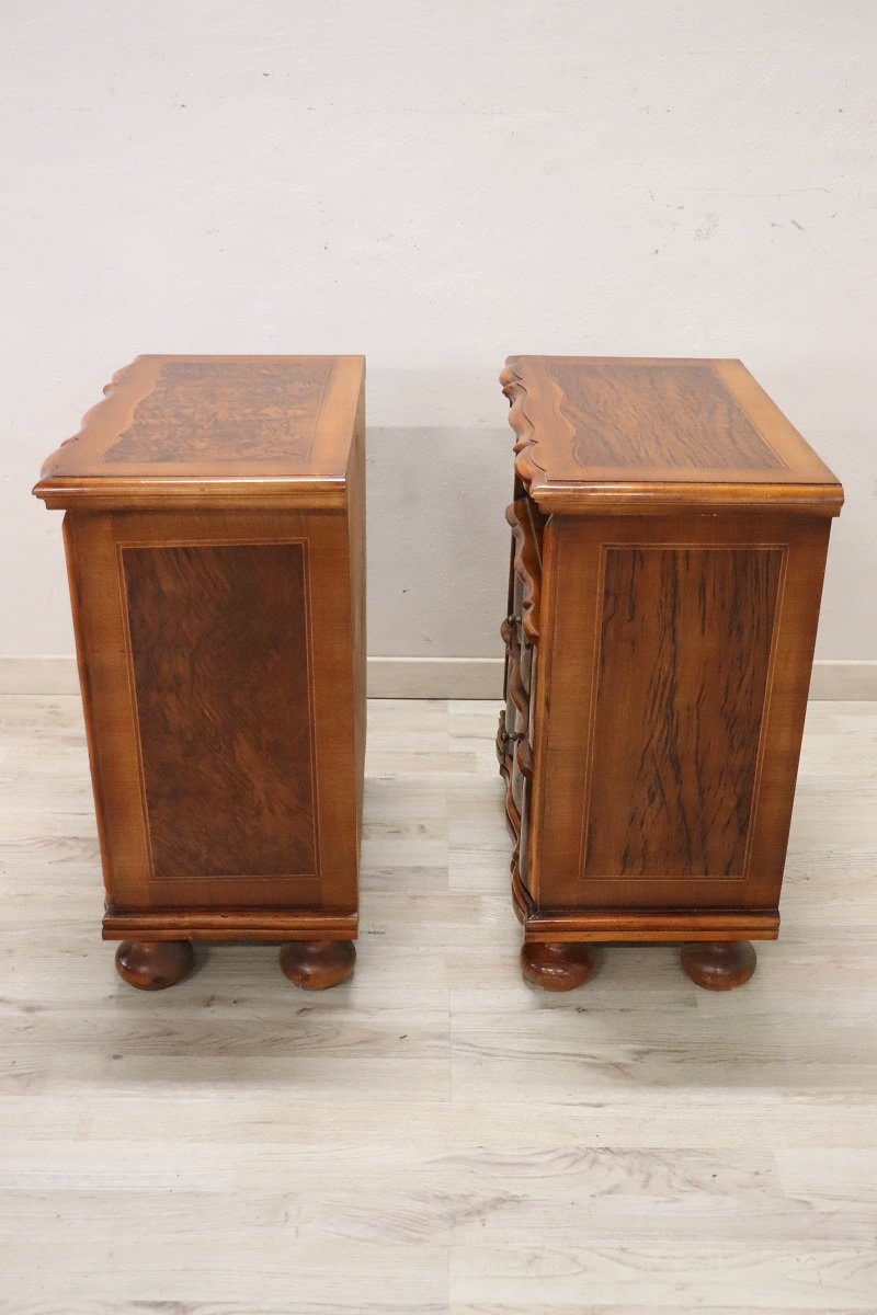 Walnut Veneer Nightstands, Set Of 2-photo-3