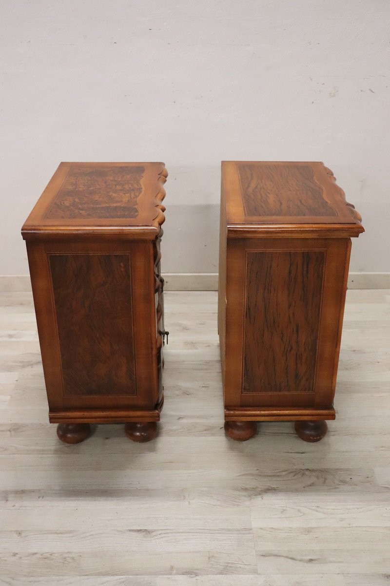 Walnut Veneer Nightstands, Set Of 2-photo-5