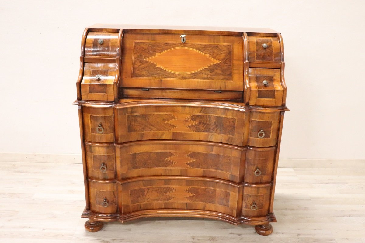 Chest Of Drawers In Walnut Veneer, 1980s-photo-2