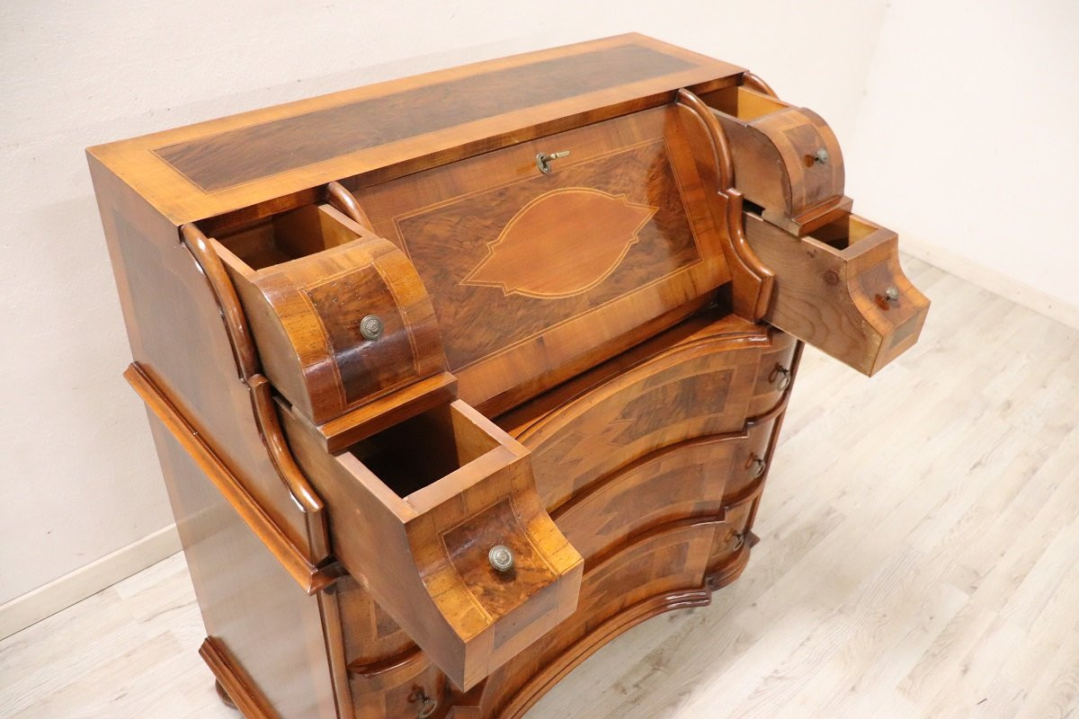 Chest Of Drawers In Walnut Veneer, 1980s-photo-5