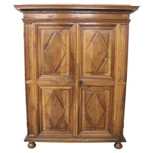 17th Century Walnut Antique Wardrobe With Secret