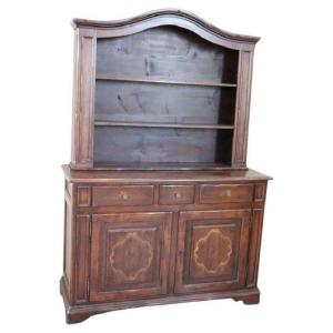 Solid Inlaid Walnut Sideboard With Plate Rack