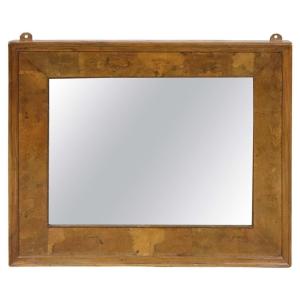 Antique Briar Walnut Wall Mirror, 19th Century