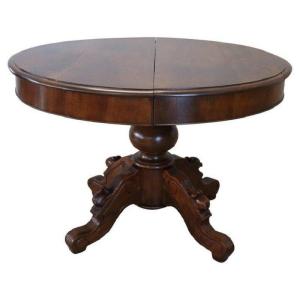 Oval Walnut Extendable Dining Table, 19th Century