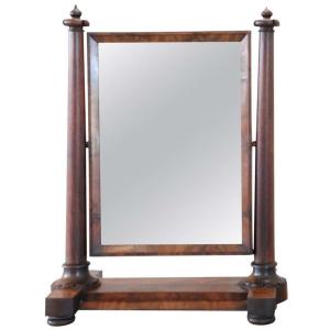 Miroir De Coiffeuse Antique En Acajou, 19ème Siècle