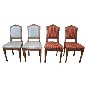 Dining Chairs In Walnut, 18th Century, Set Of 4