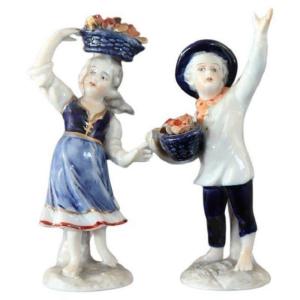 Figurines En Porcelaine Par Capodimonte, 1990s, Set De 2