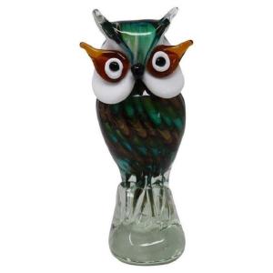 Murano Glass Owl Sculpture