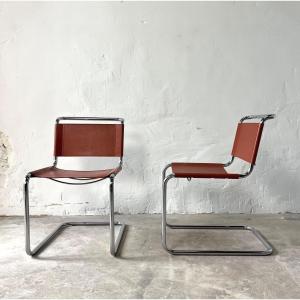 Pair Of Mart Stam Type S33 Cantilever Chairs, 1970s