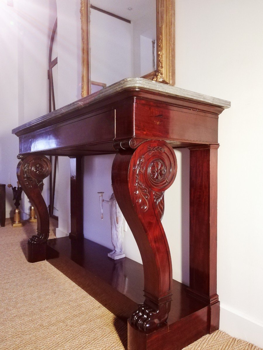 Georges Jacob And Jacob Desmalter, Important Stamped Console From The Empire Period.-photo-3