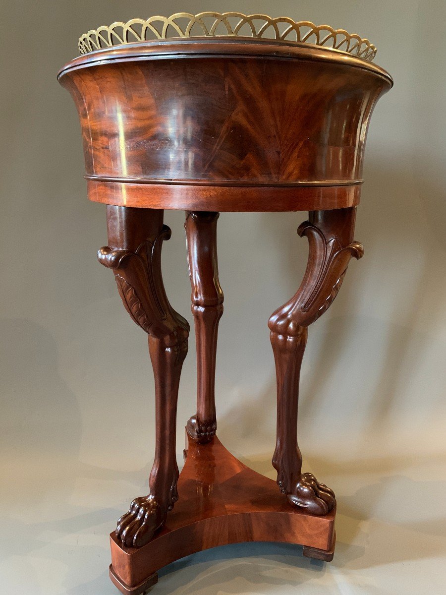 Bernard Molitor: Exceptional Stamped Mahogany Planter From The Consulate Period.-photo-2