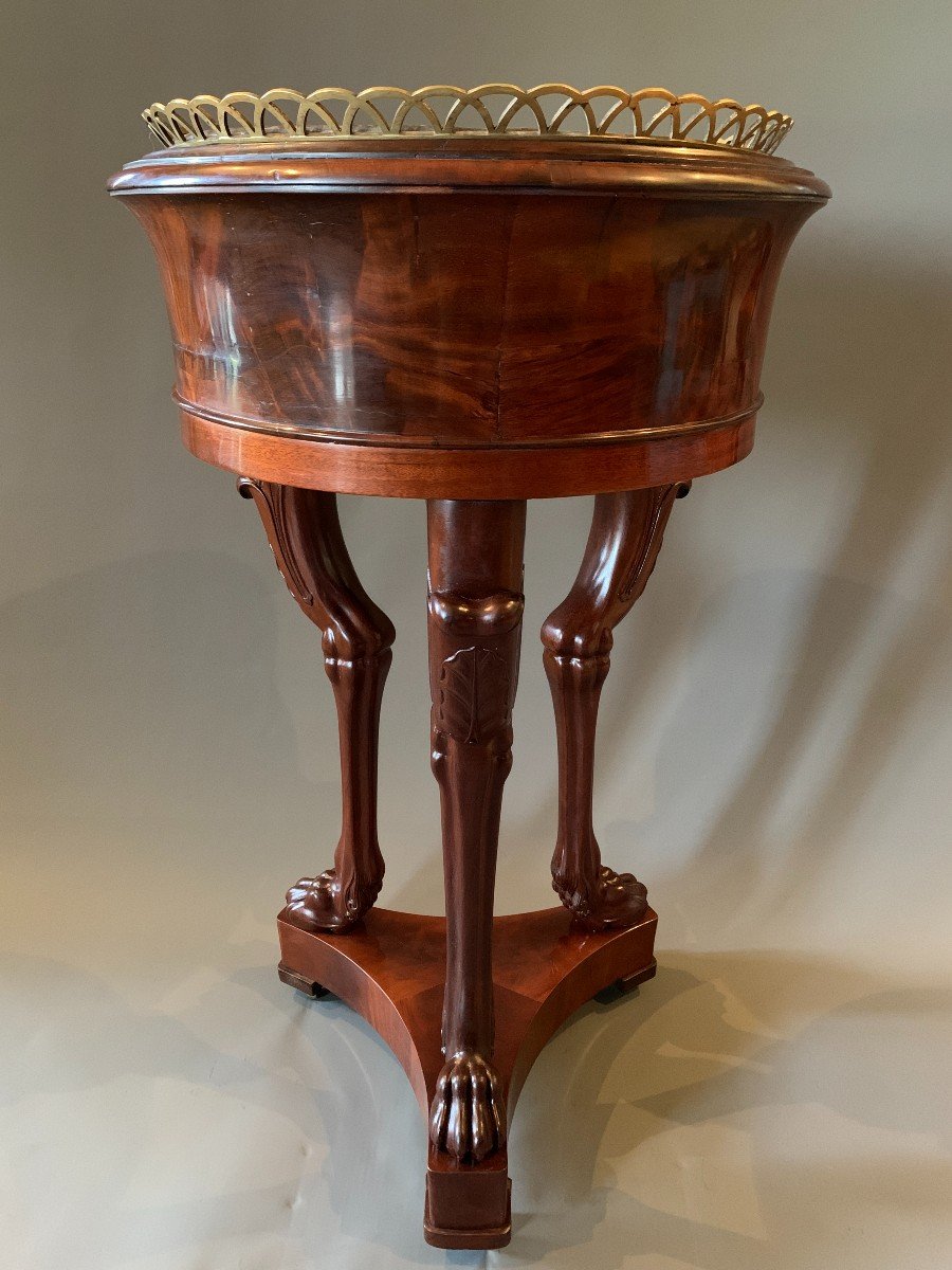 Bernard Molitor: Exceptional Stamped Mahogany Planter From The Consulate Period.-photo-4