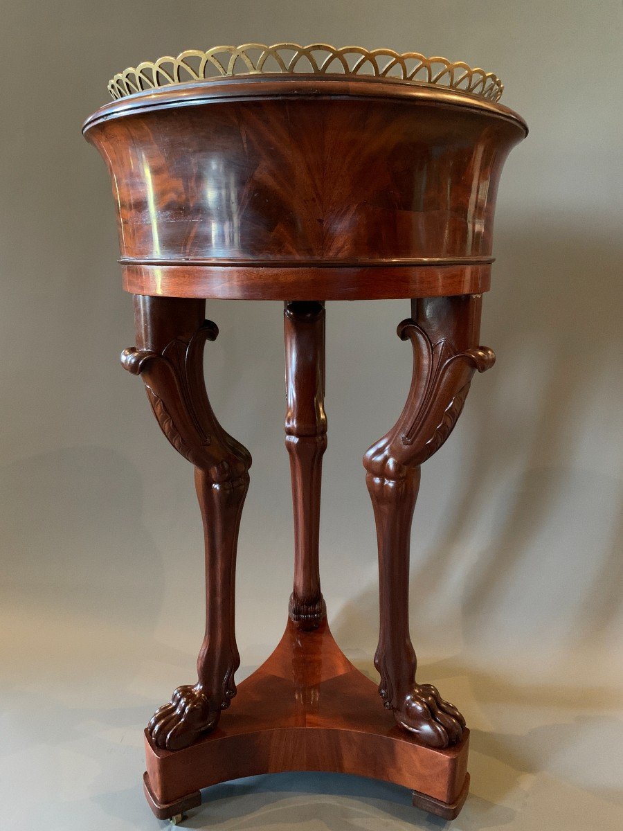 Bernard Molitor: Exceptional Stamped Mahogany Planter From The Consulate Period.