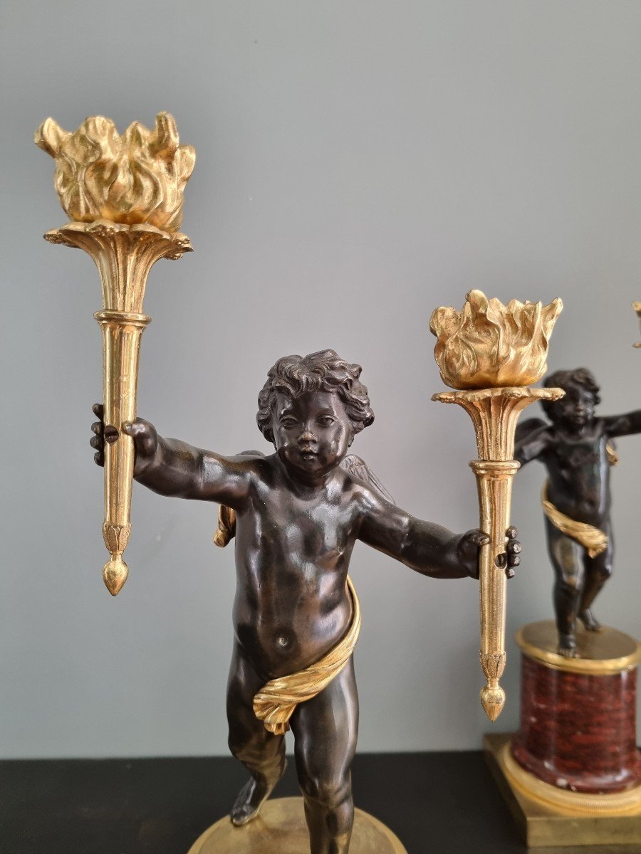 André Antoine Ravrio, Superb Pair Of Empire-consulate Period Candelabra. -photo-6