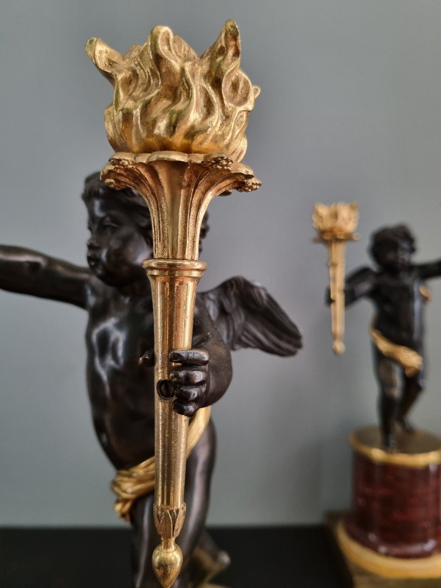 André Antoine Ravrio, Superb Pair Of Empire-consulate Period Candelabra. -photo-7