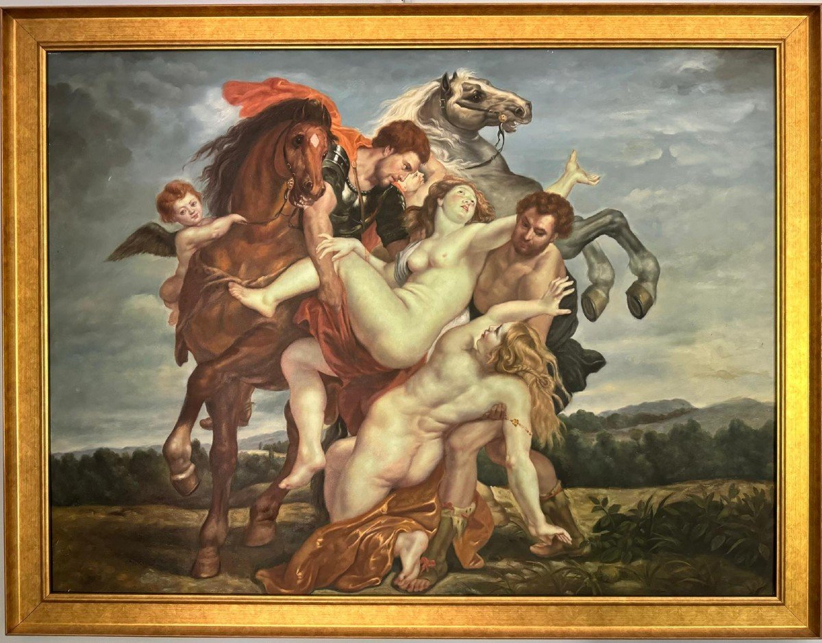 Rubens, L’enlèvement Des Filles De Leucippe Par Castor Et Pollux, Grande Huile Sur Toile.