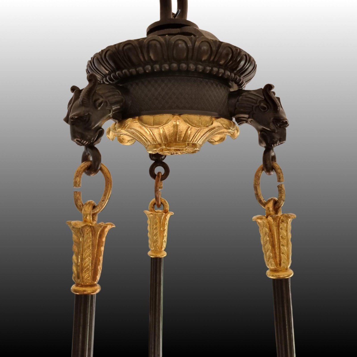 Empire Period, Antique Chandelier With Chimera Heads.-photo-3