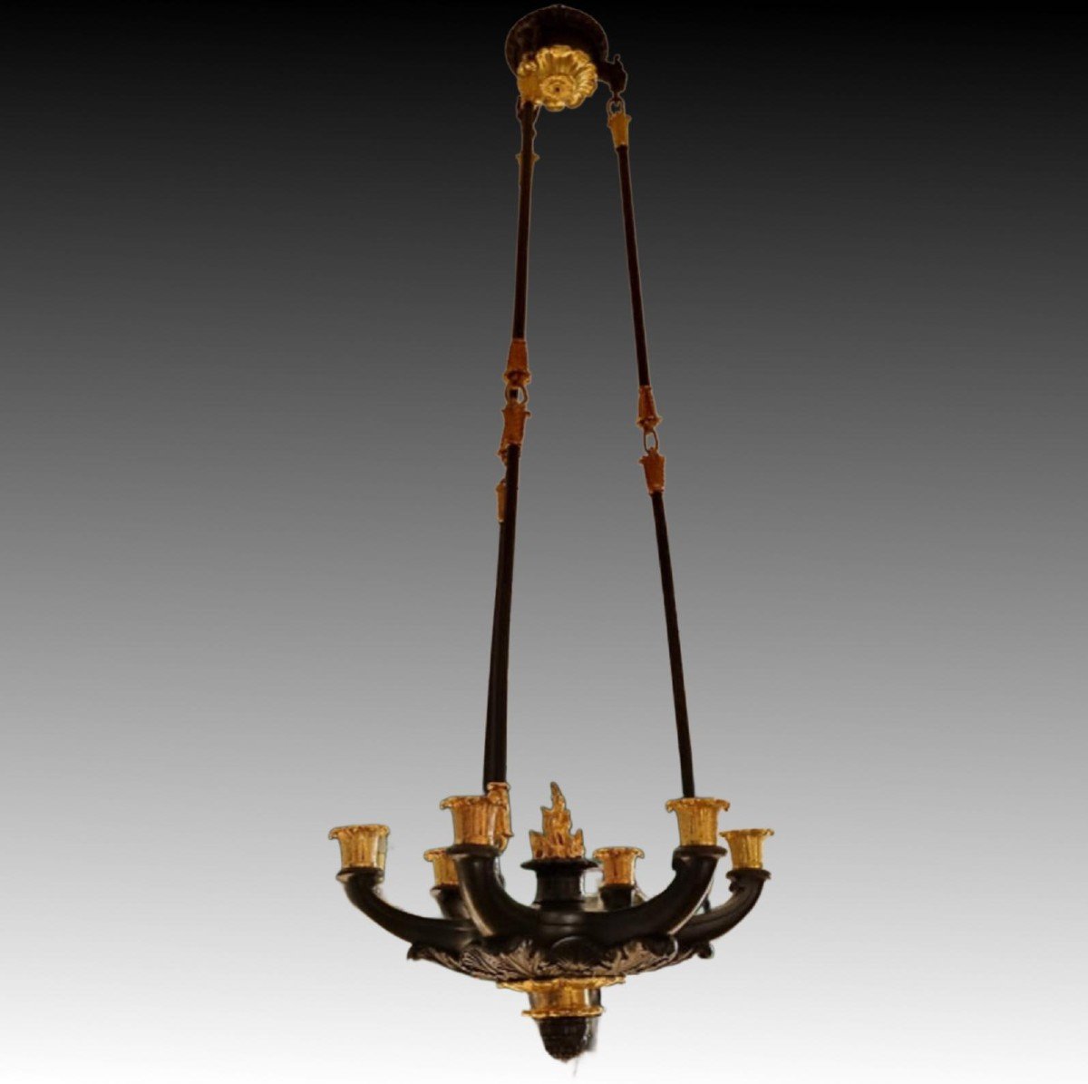 Empire Period, Antique Chandelier With Chimera Heads.