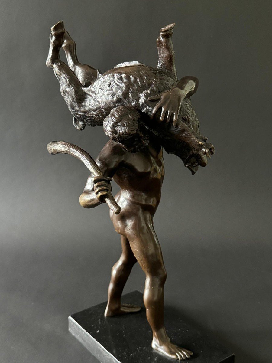 Bronze Hercules And The Erymanthian Boar, Giambologna, Early 19th Century. -photo-2