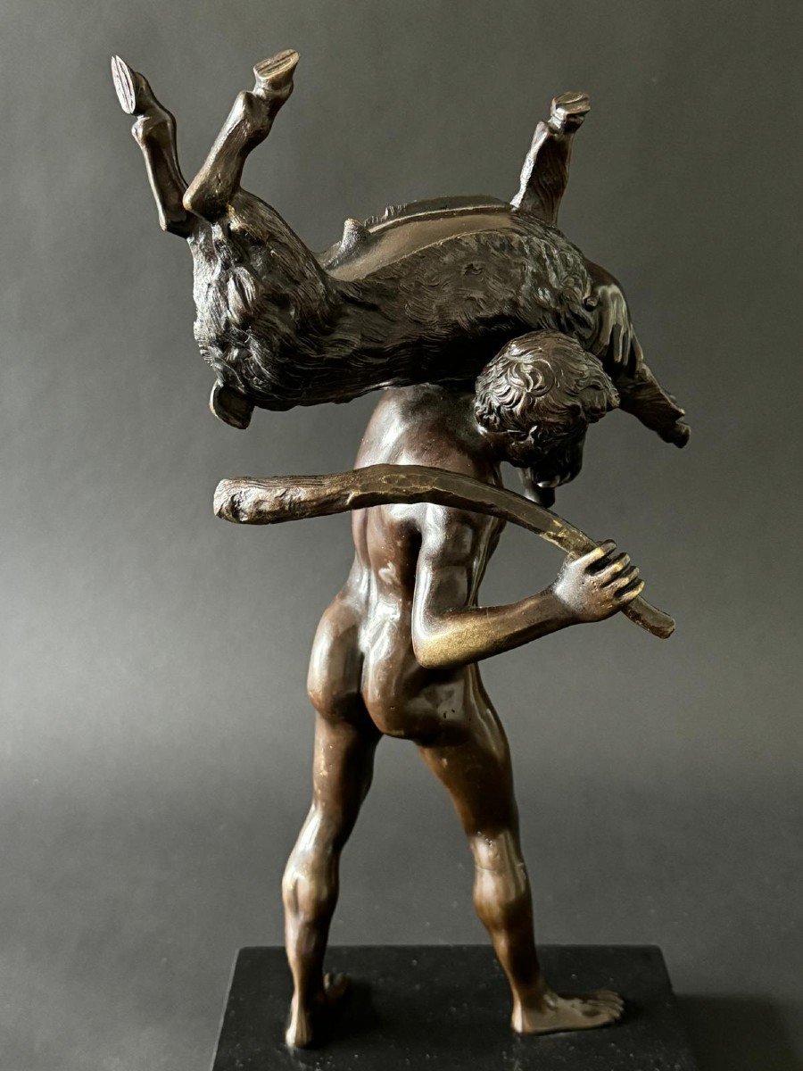 Bronze Hercules And The Erymanthian Boar, Giambologna, Early 19th Century. -photo-3