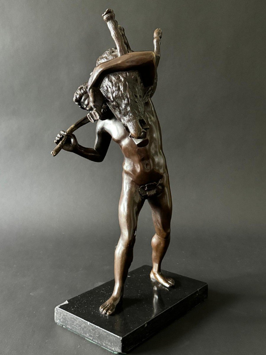 Bronze Hercules And The Erymanthian Boar, Giambologna, Early 19th Century. -photo-3