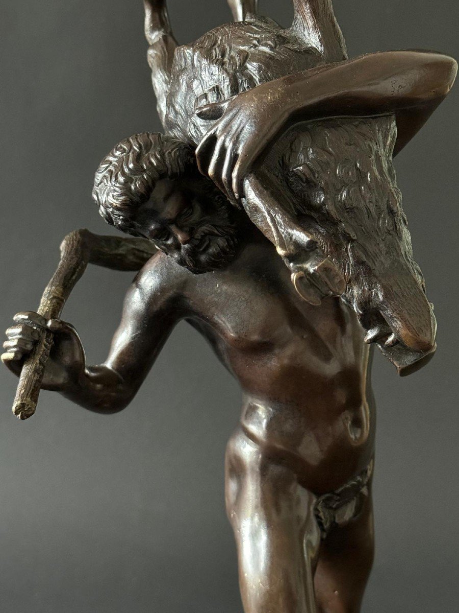 Bronze Hercules And The Erymanthian Boar, Giambologna, Early 19th Century. 