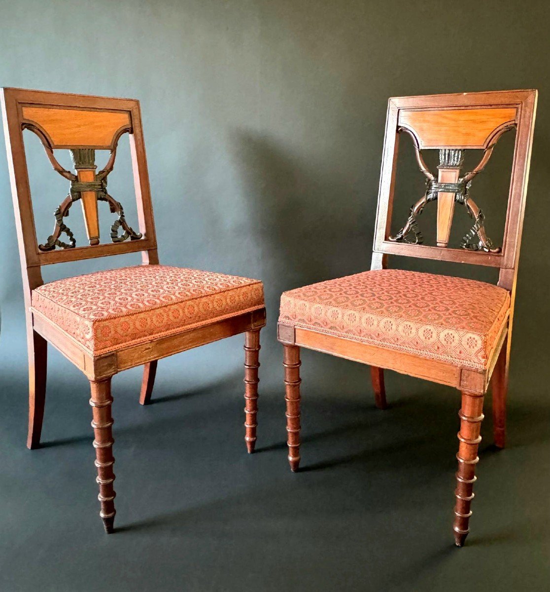 Jacob Frères, Exceptional Pair Of Stamped Chairs From The Consulate-empire Period. -photo-2