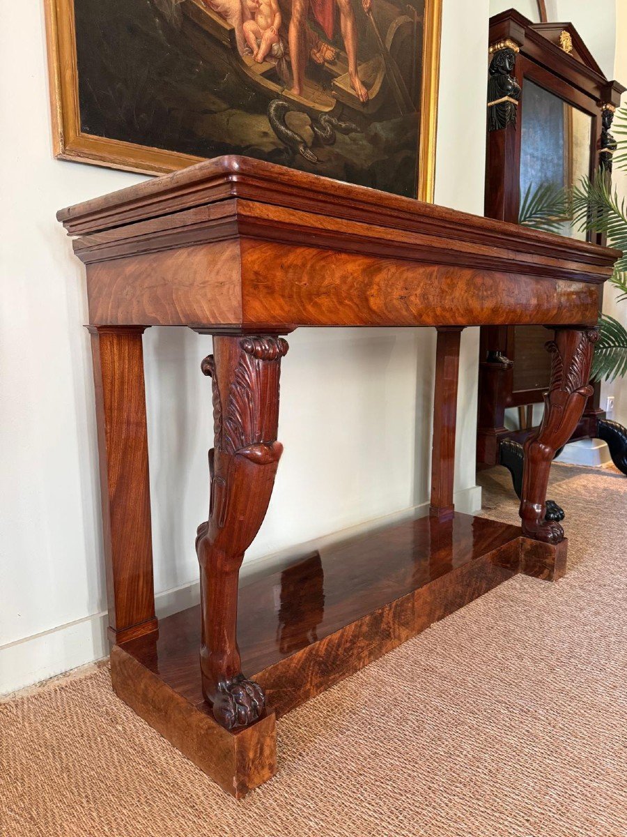 Rare Console Serving-display Stand In Mahogany, Empire Period.-photo-2