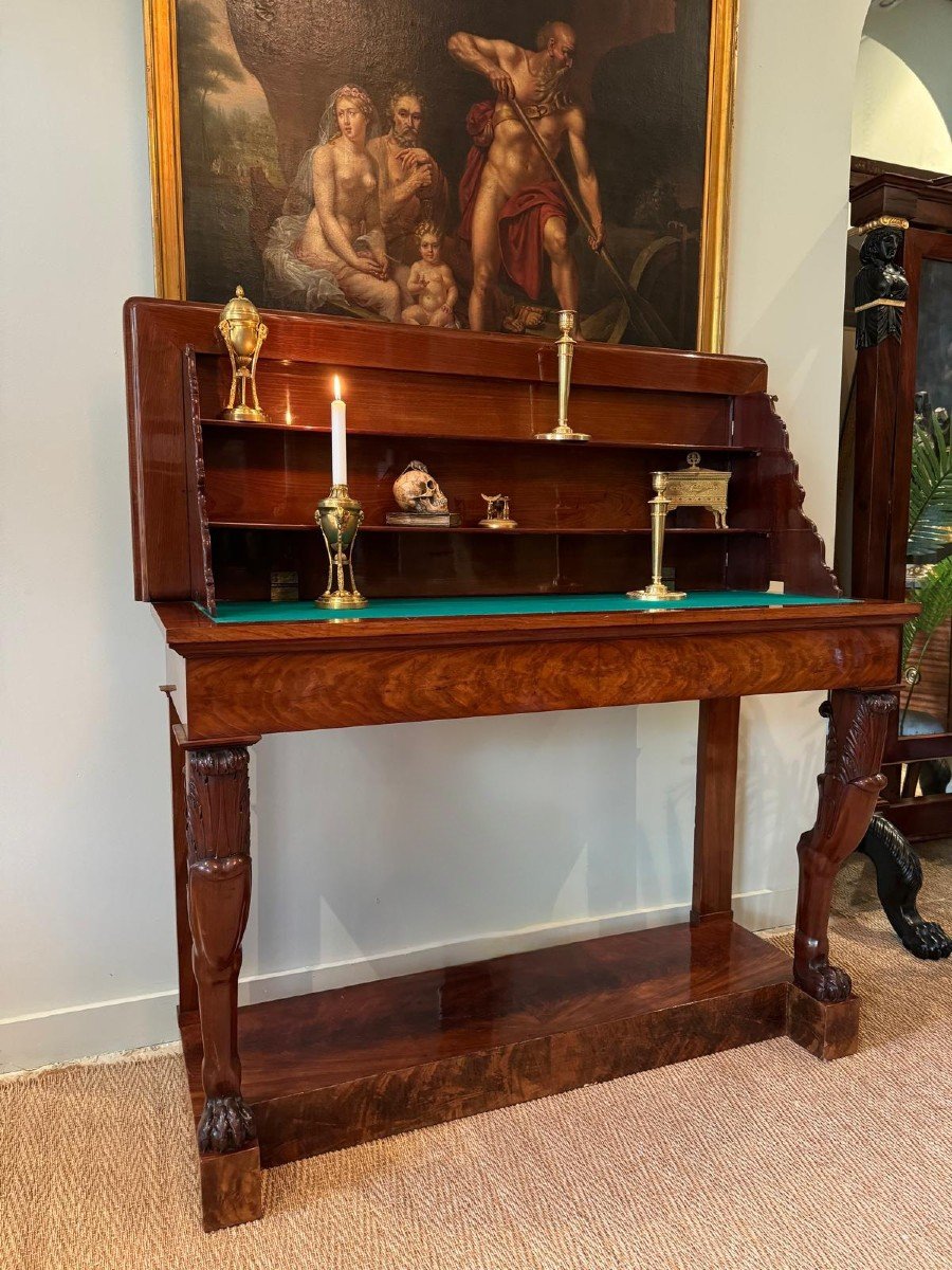 Rare Console Serving-display Stand In Mahogany, Empire Period.-photo-2