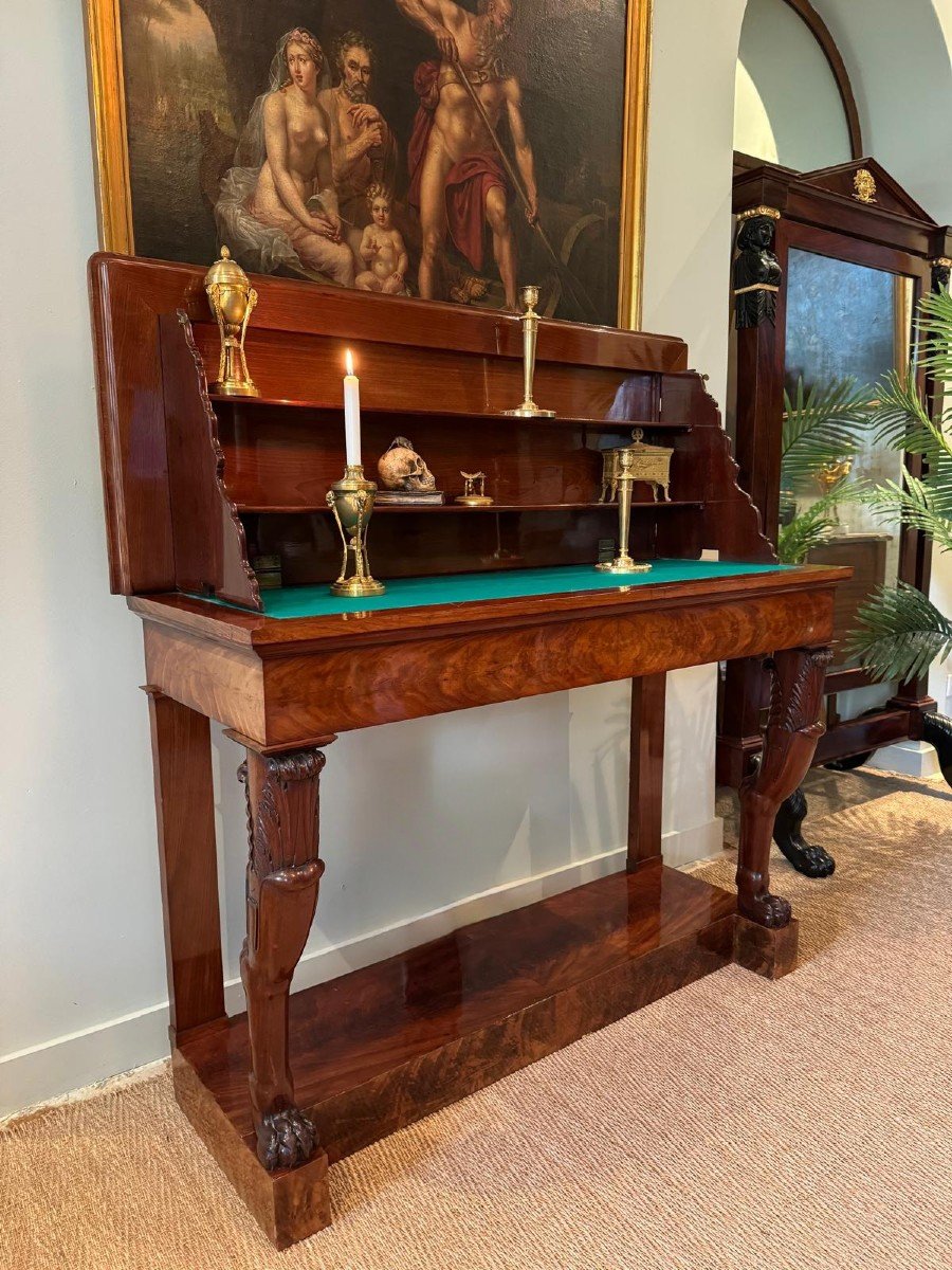 Rare Console Serving-display Stand In Mahogany, Empire Period.-photo-3