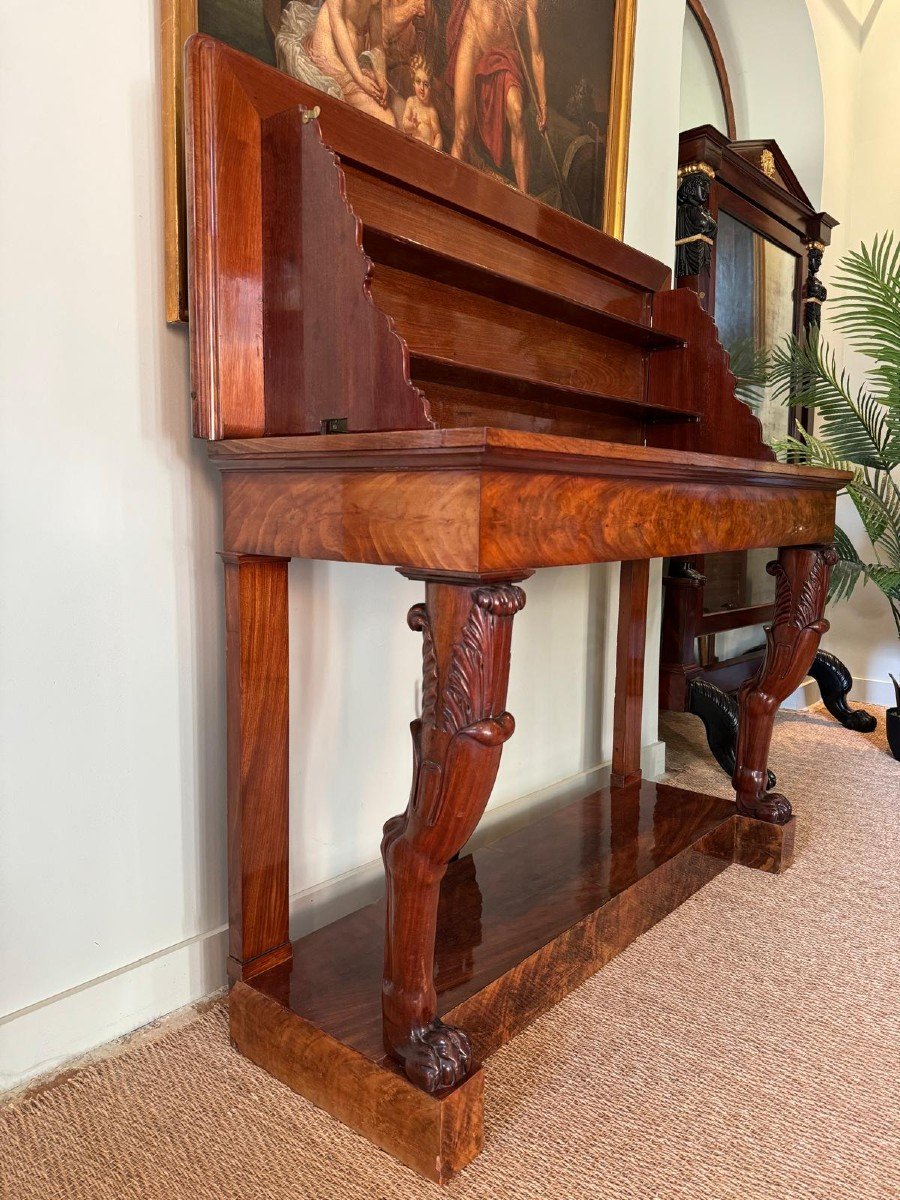 Rare Console Serving-display Stand In Mahogany, Empire Period.