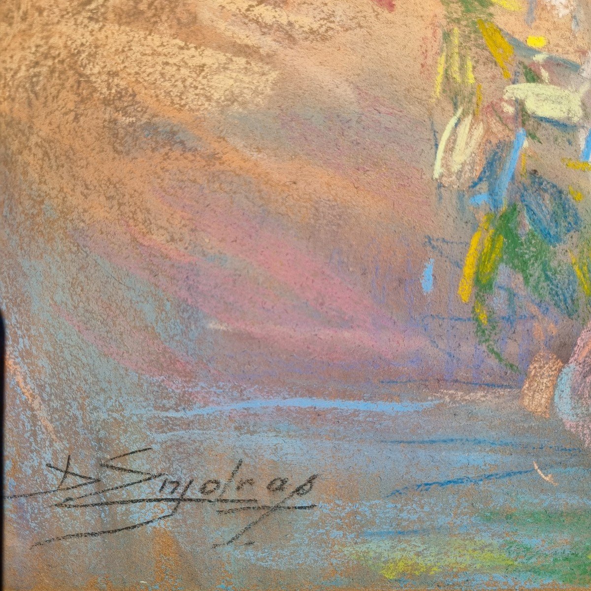 Enjolras Delphin, Magnificent Large Signed Pastel. -photo-4