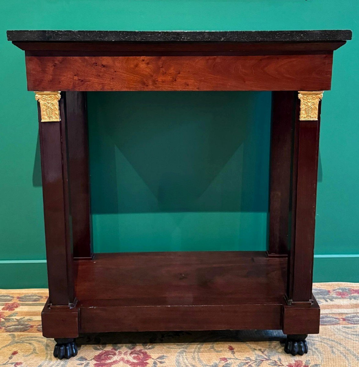 Neoclassical Console In Mahogany From The Consulate Period, 1799-1804.-photo-2