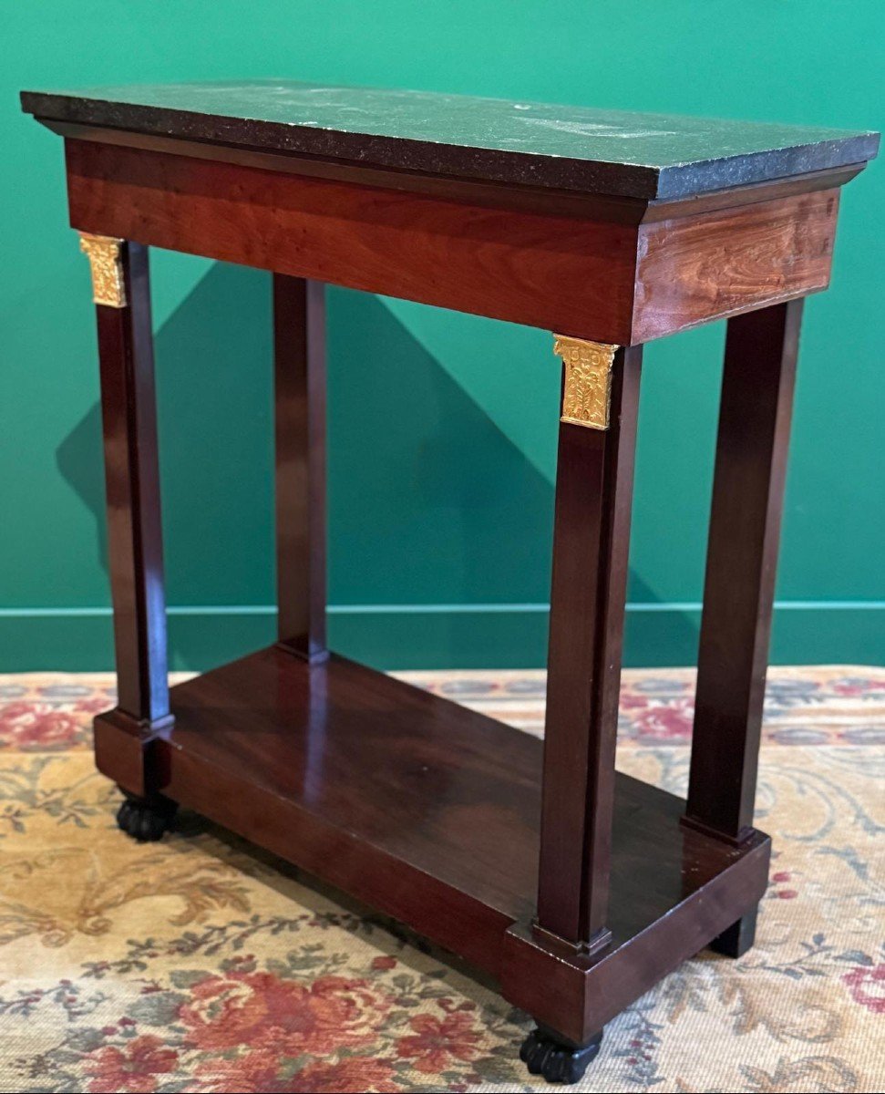 Neoclassical Console In Mahogany From The Consulate Period, 1799-1804.-photo-4