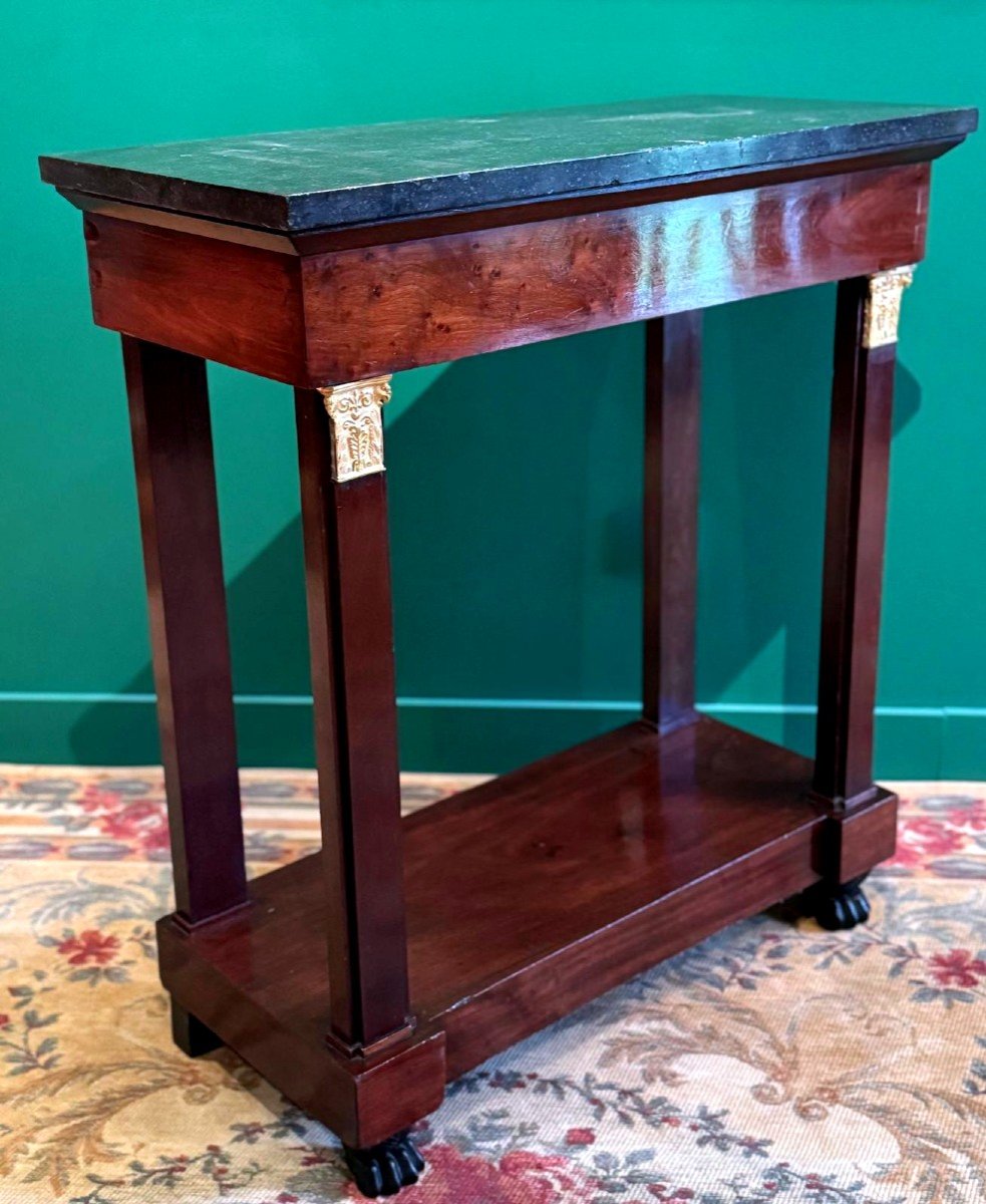 Neoclassical Console In Mahogany From The Consulate Period, 1799-1804.