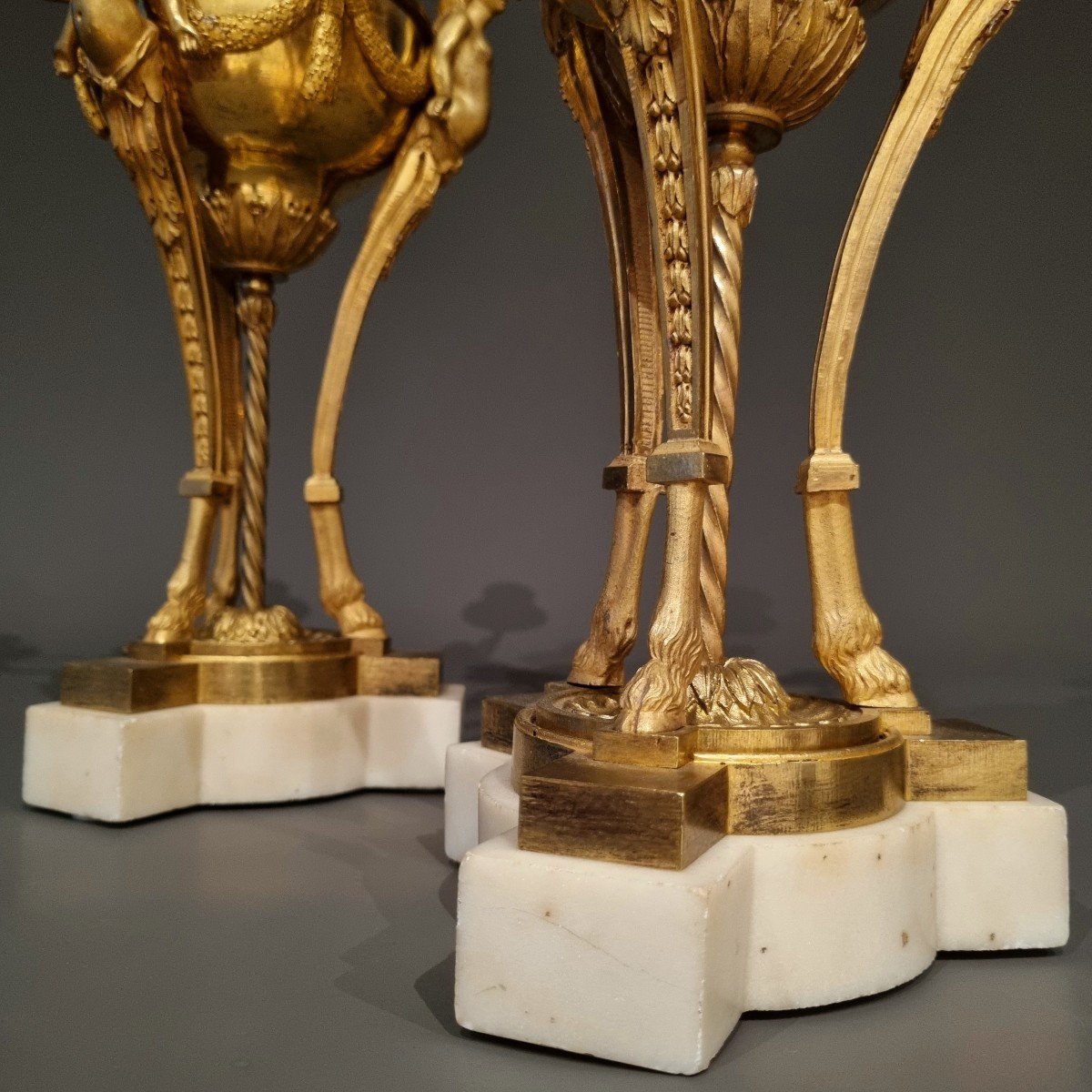 Rare Pair Of Athenian Candelabra, Late 18th Century. -photo-4