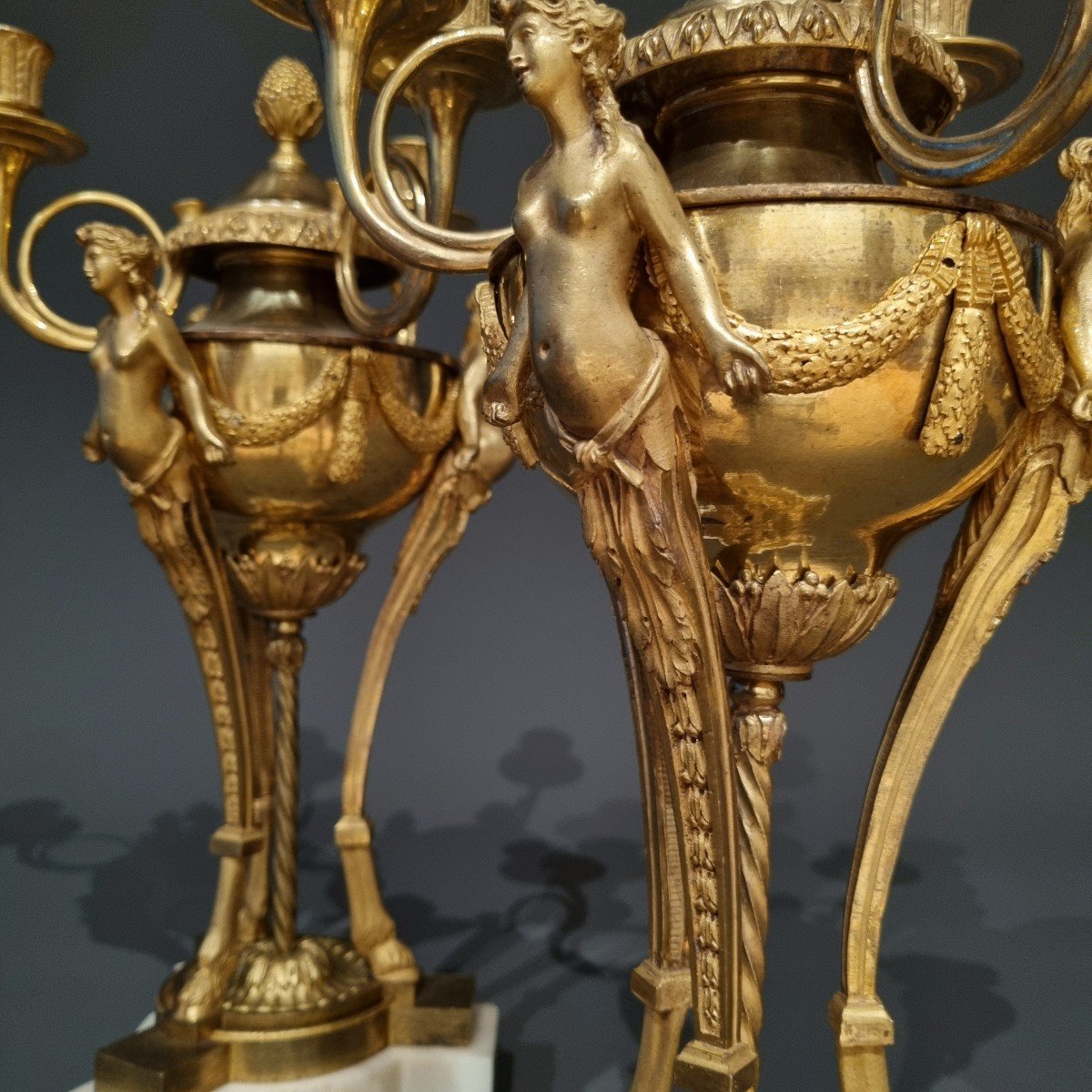 Rare Pair Of Athenian Candelabra, Late 18th Century. -photo-1