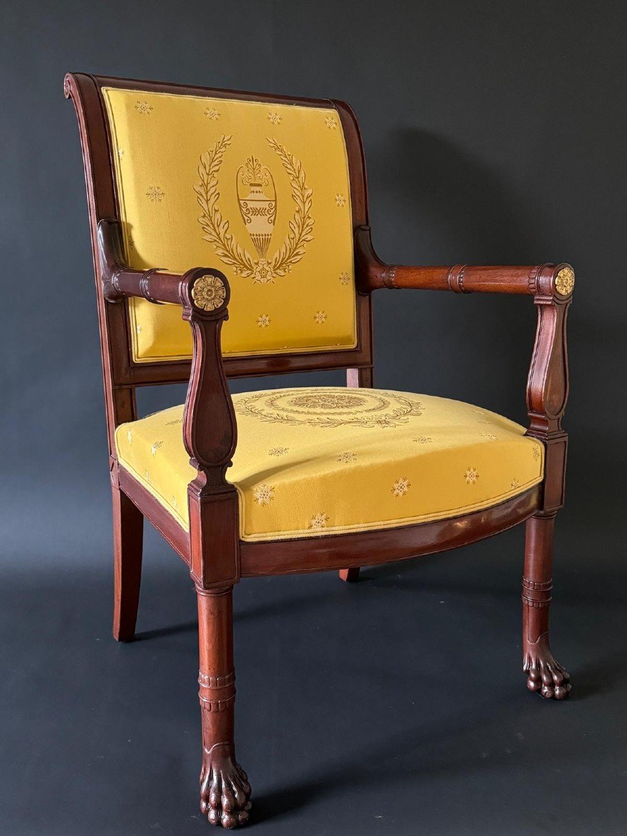 Jacob Frères, Stamped Cabinet Armchair, Consulate Period. -photo-2