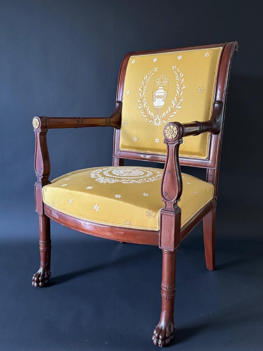 Jacob Frères, Stamped Cabinet Armchair, Consulate Period. -photo-3