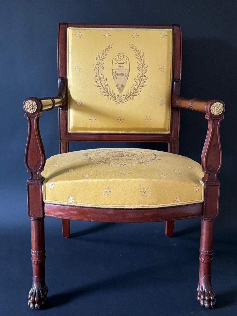 Jacob Frères, Stamped Cabinet Armchair, Consulate Period. -photo-4